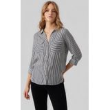 VERO MODA Geweven Blouse VMBUMPY met Plooien Donkerblauw/Wit