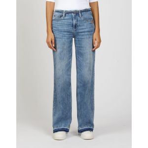 GANG Wijde jeans 94AMELIE WIDE FIT met franjes aan de zoom en boorden