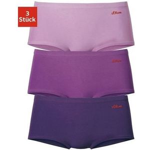 s.Oliver RED LABEL Beachwear Hipster elastische katoenkwaliteit (set, 3 stuks)