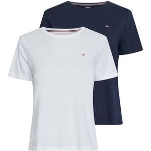 TOMMY JEANS Shirt met ronde hals TJW 2PACK SOFT JERSEY TEE met tommy jeans merklabel-borduursel (2-delig, Set van 2)