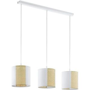 EGLO Hanglamp Arnhem wit / l102 x h110 x b24 cm / excl. 3x e27 (elk max. 40 w) / van zeegras en sterk papier - hanglamp - hanglamp - hanglamp - plafondlamp - lamp - eettafellamp - eettafel - keukenlamp (1 stuk)