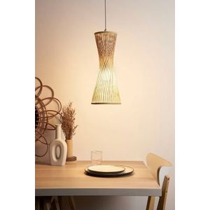 Pauleen Hanglamp Woody Glow max20W beige/wit 230V rattan/metaal