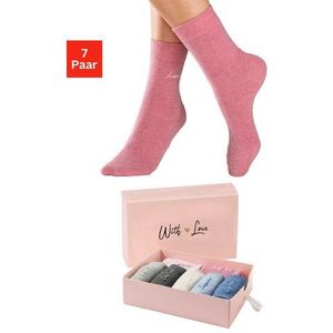 Lascana Basic sokken met hoogwaardig logoborduursel (set, 7 paar)