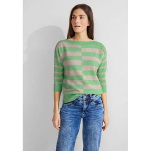 STREET ONE Gestreepte trui Striped U-Boat met 3/4-mouwen en boothals