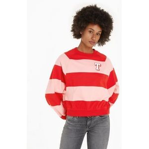 TOMMY JEANS Sweatshirt TJW RLX LETTERMAN STRP CREW EXT met all-over color blocking strepen