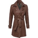 Gipsy lange, leren jas Taresa elegante leren trenchcoat met bindceintuur (2-delig, Met een bindceintuur)