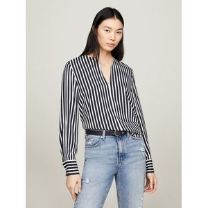 Tommy Hilfiger Blouse met lange mouwen FLUID STRIPE V-NECK LS BLOUSE