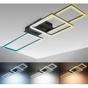 B.K.Licht Led-plafondlamp BK_FR1511 LED frame plafondlamp, kleurtemperatuurregeling, dimbaar (1 stuk)