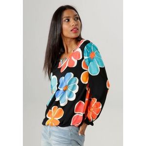 Aniston SELECTED Shirt met lange mouwen met cut-out en kleurrijke bloemenprint - nieuwe collectie