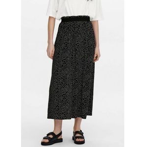 ONLY Midi Rok ONLVENEDIG met Stippen en Plooien Zwart/Wit