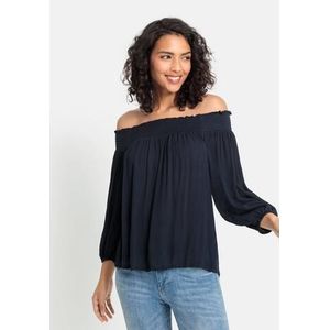 Lascana Blouse met carmenhals in een lichte gekreukte crinkle look, damesblouse, off-the-shoulder