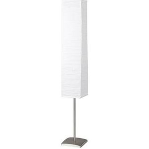 Brilliant Leuchten Staande lamp Nerva 14,5 cm hoogte, titanium/wit, e14 max. 40 w, metaal/rijstpapier, voetschakelaar