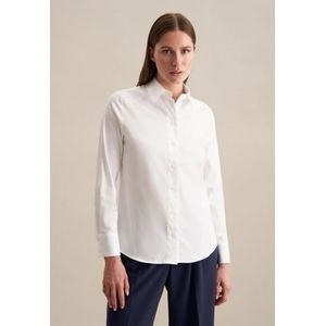 seidensticker Overhemdblouse Zwarte roos Lange mouwen kraag uni