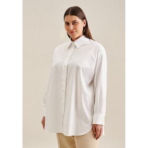 seidensticker Lange blouse Zwarte roos Lange mouwen kraag uni