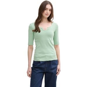 Tom Tailor Denim T-shirt met ribstructuur