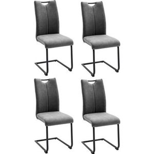 MCA furniture Vrijdragende stoel Adana set van 4 met bekleding, belastbaar tot 120 kg (4 stuks)