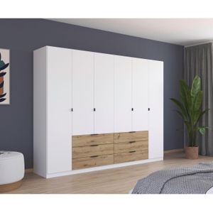 rauch Draaideurkast Kledingkast Kast Garderobe Slaapkamerkast DAVOA met contrasterende lades in eiken artisan made in germany