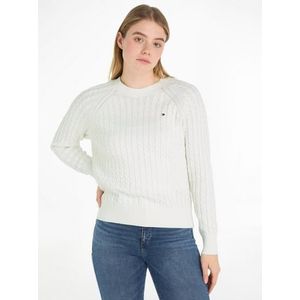 Tommy Hilfiger Trui met ronde hals CO CABLE C-NK SWEATER met all-over kabelpatroon