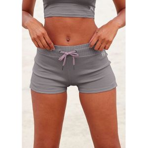 Active by Lascana Short - Stone - Met Zijsplitjes - Logoprint - Bindstrik