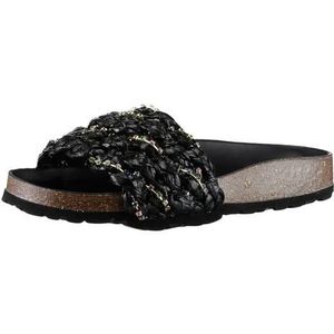 VERBENAS Slippers RICA TRENZA RAFIA BRILLOS , zomerschoen, poolslides, slippers met leren voetbed