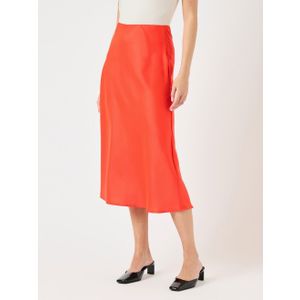 Rok - Midi-Lengte - Polyester Satijn - Elastische Tailleband