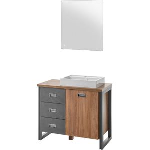 Badkamermeubel - Eiken Honingkleur - Houtmateriaal - Melamine Gecoat