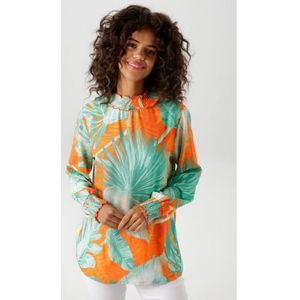 Aniston CASUAL Blouse zonder sluiting met grootschalige bladerenprint in batik-dessin - nieuwe collectie