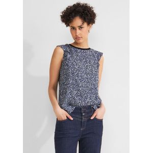 STREET ONE Top met ruches Printed mat-mix top met volant aan de mouwen