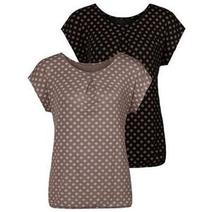 Lascana T-shirt met stolpplooi bij de hals (set, 2-delig)