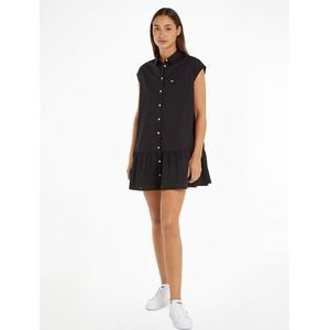 TOMMY JEANS Shirtjurk TJW SS BADGE SHIRT DRESS met tommy jeans logo patch