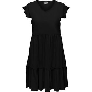 ONLY CARMAKOMA Jerseyjurk CARMAY LIFE CAP SL FRILL DRESS JRS NOOS