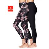 H.I.S Legging in gedessineerd en uni (Set van 2)