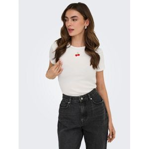 Only Shirt met korte mouwen ONLDANIELLA S/S RIB TOP CS JRS