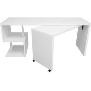 Places of Style Bureau Lopar, hoekbureau , rolbaar tafel-element, ruime werkruimte, hoek 180x129 cm