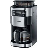 Severin Koffiezetapparaat KA 4810, met glazen kan, eborsteld edelstaal/zwart
