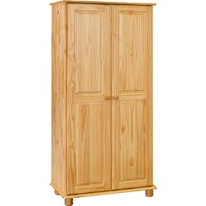 Möbilia - SCHRANK - Kledingkast - Naturel - Massief Grenen - 2 Deuren