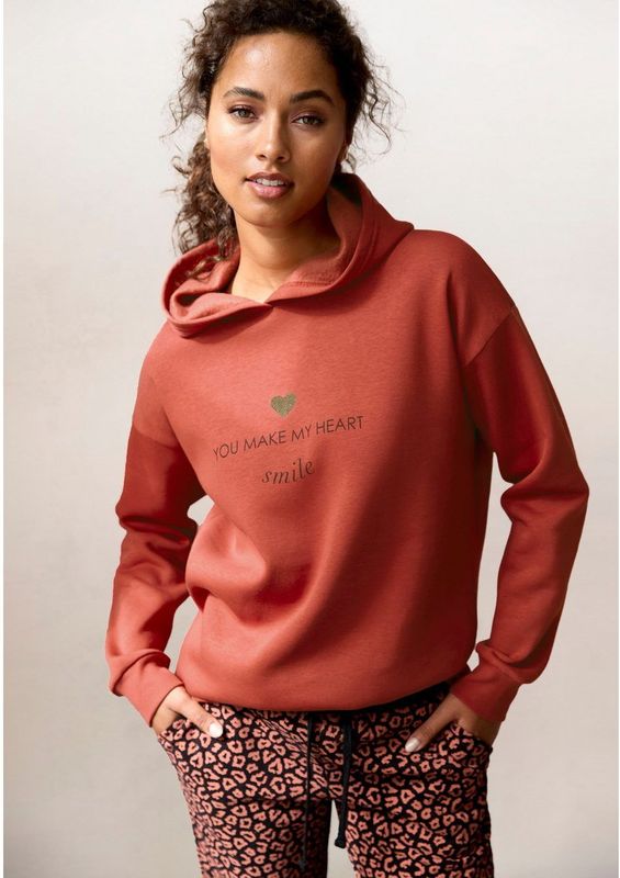 Lascana Hoodie Lounge-/capuchontrui met print voor, loungewear