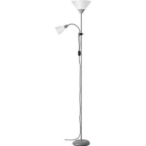 Brilliant Leuchten Staande lamp met uplight Spari 180 cm hoogte, ø 25 cm, e27 + e14, aluminium/kunststof, zwart/wit