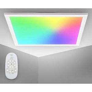 B.K.Licht Led-plafondlamp BK_DP1370 RGB LED paneel, kleurtemperatuur traploos instelbaar, dimbaar (1 stuk)