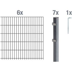 GAH Alberts Dubbelstaafmat hekwerk Basisset Hoogte: 80 - 160 cm, totale lengte: 4 - 30 m, voor plaatsing in beton (set)