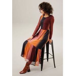 Aniston CASUAL Maxi-jurk in trendy specerij-kleuren met kleurverloop