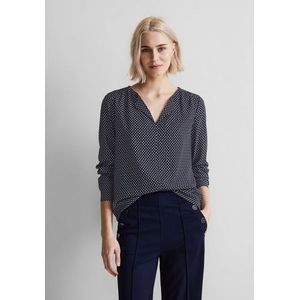 STREET ONE Blouse met lange mouwen met een rijgkoord bij de zoom