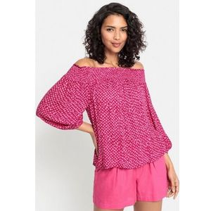 Lascana Blouse met carmenhals in een lichte gekreukte crinkle look, damesblouse, off-the-shoulder