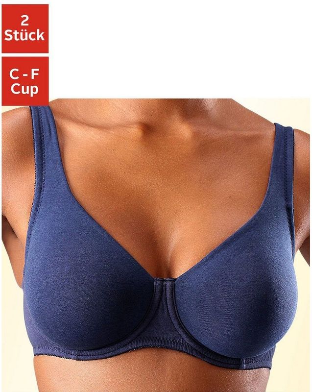 Petite fleur Minimizer-bh met beugel van katoen (Set van 2)