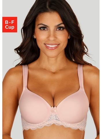 Lascana Bh met steuncups met beugels, naadloze voorgevormde cups, kanten details, lingerie