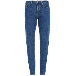 Calvin Klein Slim fit jeans MR SLIM - SOFT BLACK met leren merklabel aan de achterkant van de tailleband