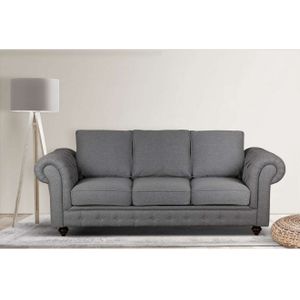 Driezitsbank - Antraciet - Bruine Poten - 225 cm Breedte