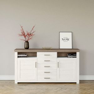 set one by Musterring Dressoir York Type 55, met veel opbergruimte, in landhuisstijl, B 184 x H 95 cm