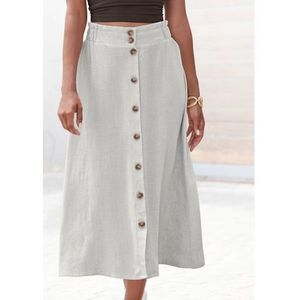 Lascana Midirok met knoopsluiting, linnen rok, zomerrok