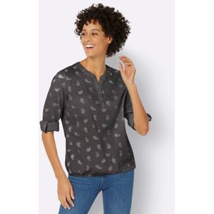Blouse - Antraciet Gedessineerd - 100% Katoen